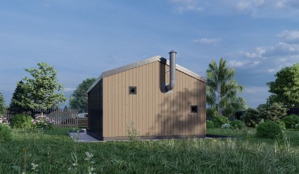 Баня барнхаус 4х4,2м с террасой 2х4